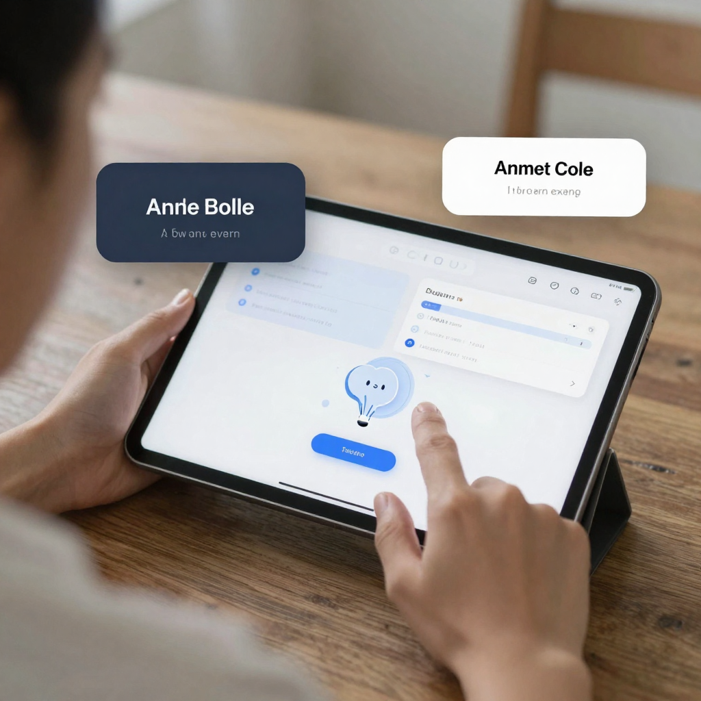 IMG: A person choosing between different digital interaction platforms on a tablet